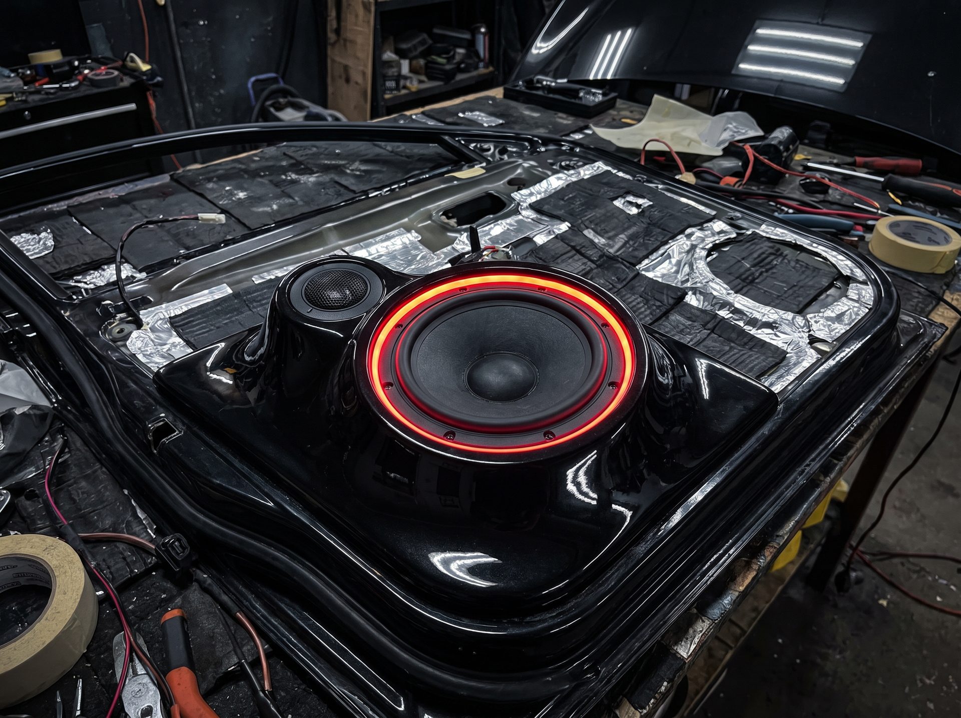 Custom fiberglass door speaker pods